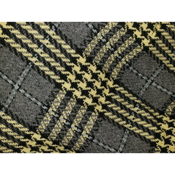 FREE PEOPLE Sleeveless Sweater Dress Tunic Plaid Size 8 Gray Black Yellow Boho - Picture 7 of 10